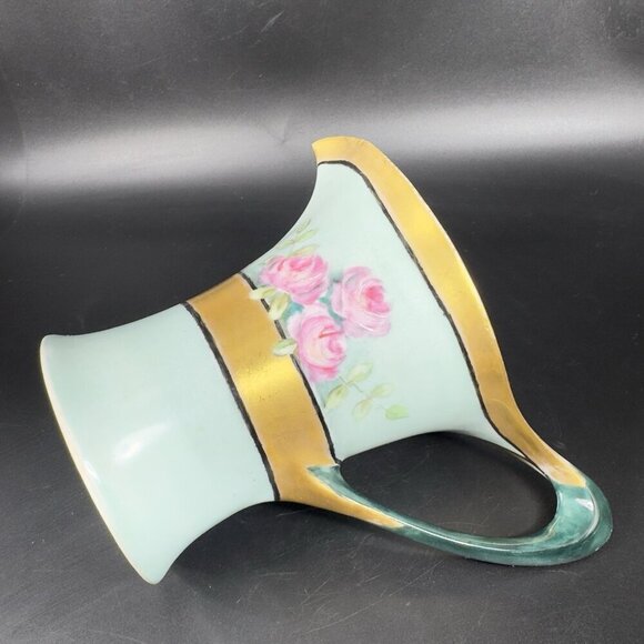 HR Cacilie Bavaria Germany Pitcher Jug Gold Trim Floral Pattern Favorite Marked - Picture 6 of 14